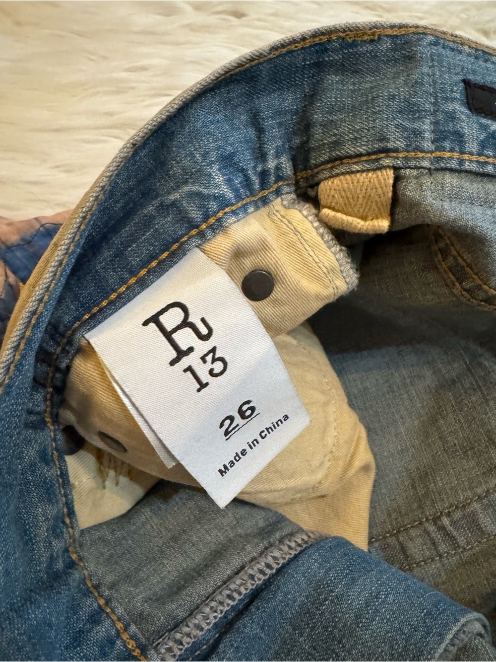 R13 Articulated Knee Cropped Denim Jeans 26 - Picture 5 of 11